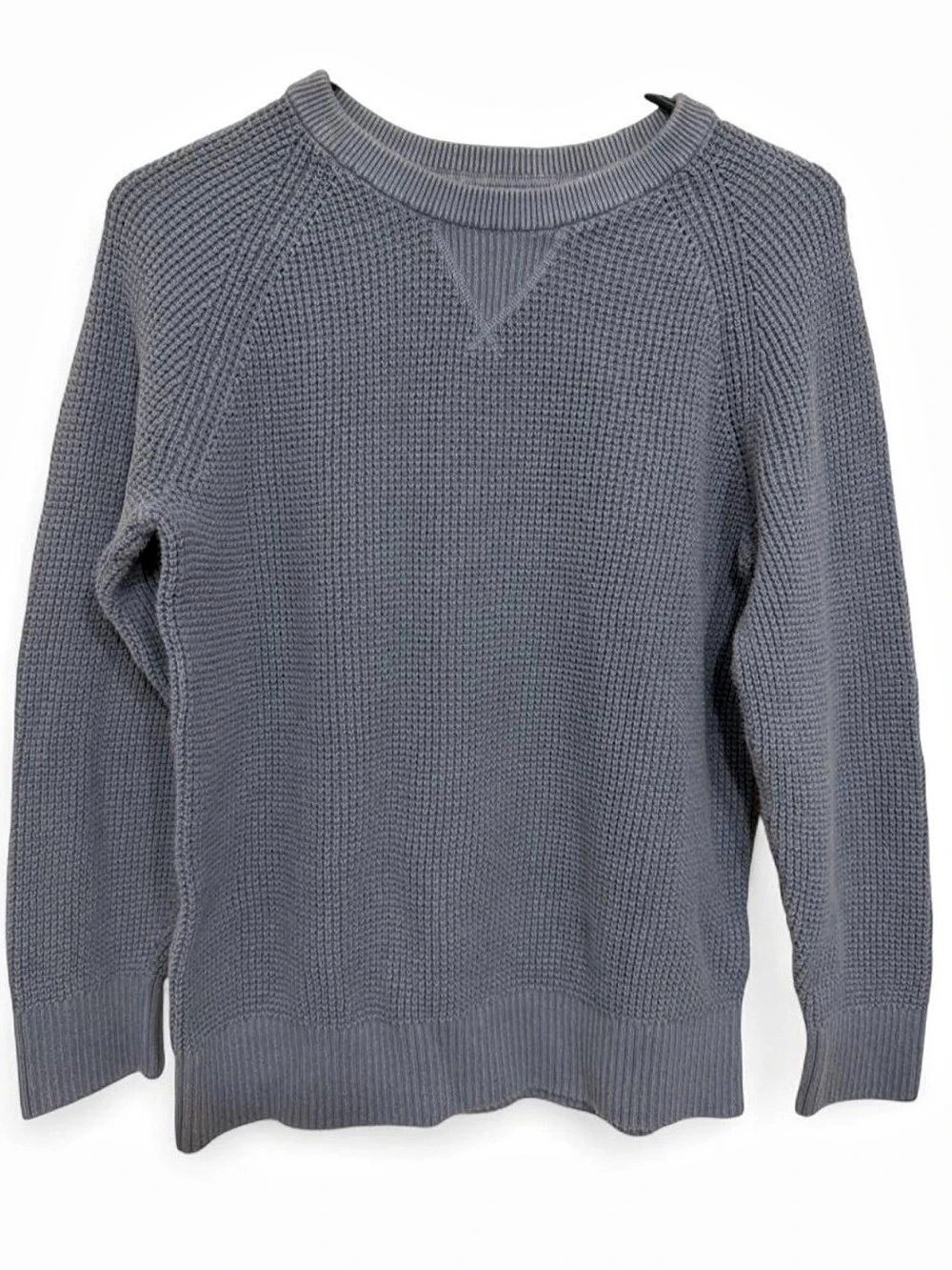 Gap Waffle-Knit Crewneck Sweater Light Blue Size Small